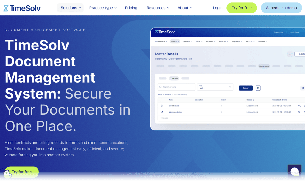 Top 15 Document Management Systems for Law Firms 2026 13 TimeSolv
