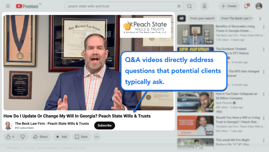 YouTube Marketing for Law Firms: The Ultimate Guide (2026) 2 Q&A videos addressing client queries