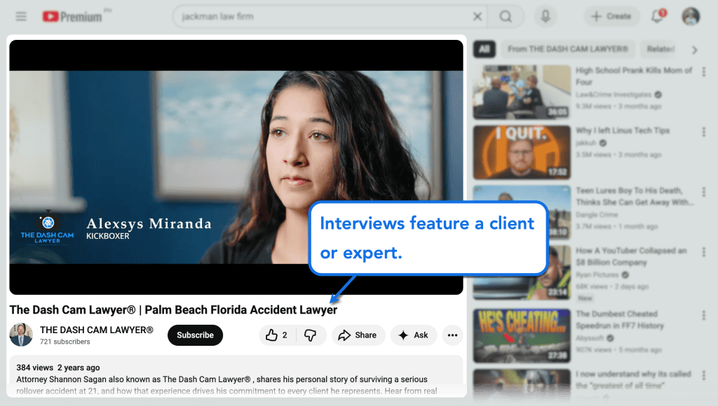YouTube Marketing for Law Firms: The Ultimate Guide (2026) 3 Interviews featuring a client or expert