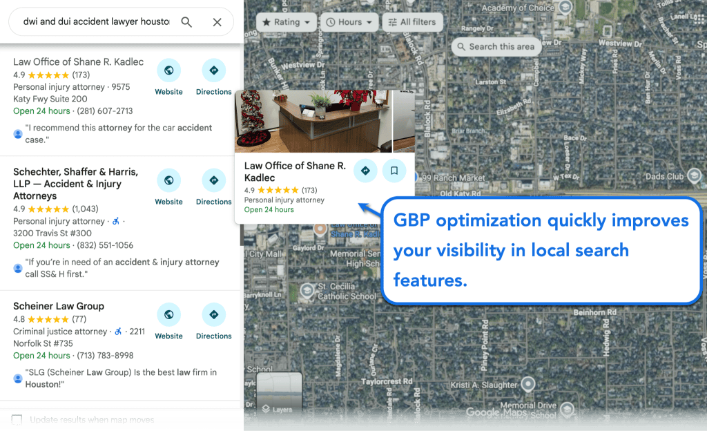 DUI Lawyer SEO: Everything You Need to Know 2 Google Map Results