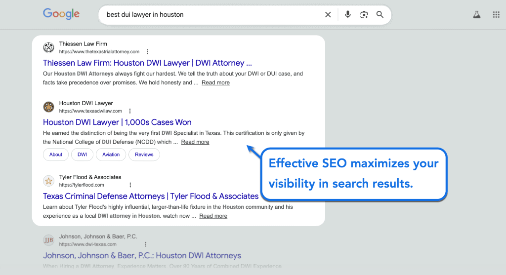 DUI Lawyer SEO: Everything You Need to Know 1 Google Organic Results