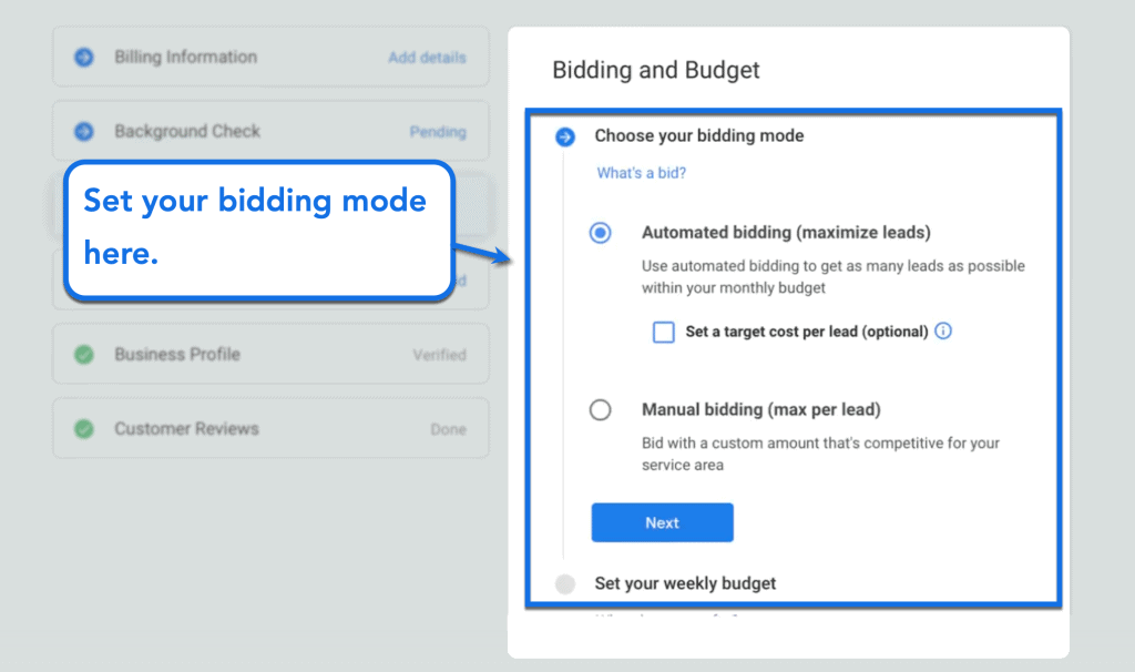 Local Service Ads for Lawyers: A Guide to More Calls, Cases, and Clients 2 Set Bidding Mode for Local Service Ads
