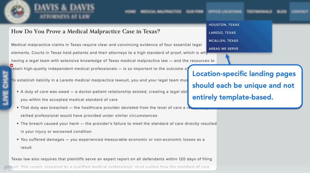 The Ultimate Guide to Medical Malpractice Lawyer Marketing 16 Location Specific Practice Area Pages