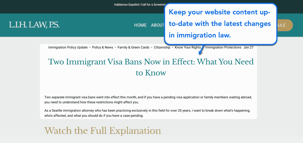 The Ultimate Guide to Immigration Law Firm Marketing & SEO 12 Content Refresh