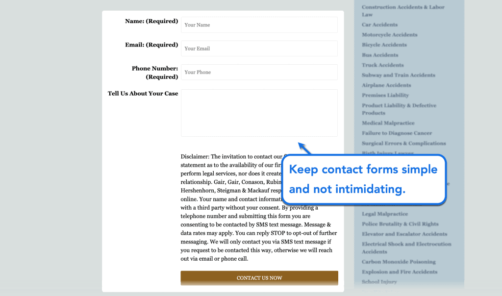 The Ultimate Guide to Medical Malpractice Lawyer Marketing 8 Contact Form