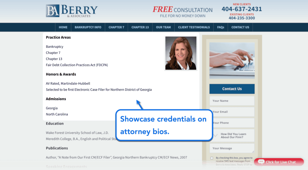 Bankruptcy Lawyer Marketing: SEO, Ads & Local Search 7 Attorney Credentials